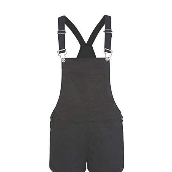 AMZIE Black Denim Overall Shorts - Picture 4 of 7